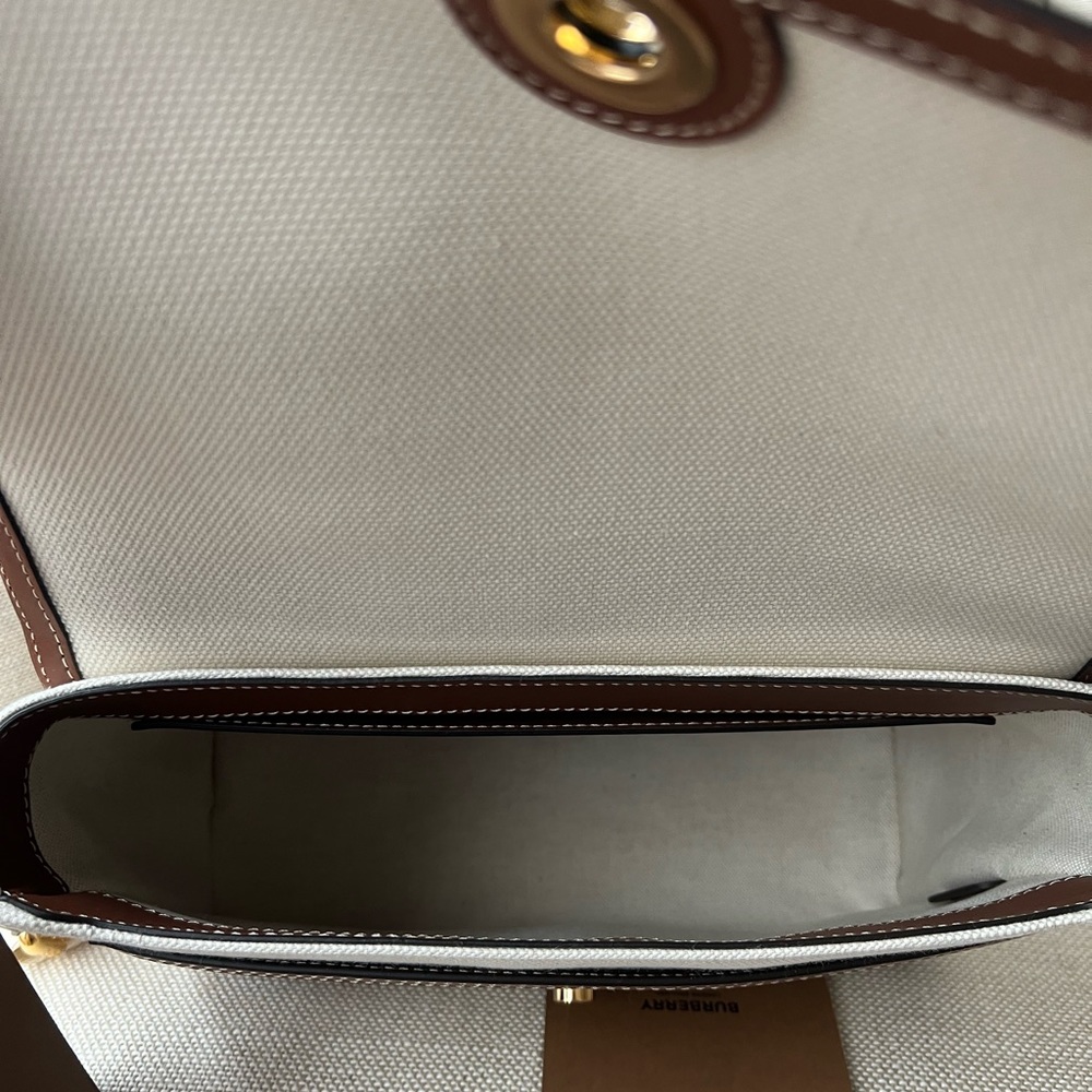 Authentic Brand New Burberry note horseferry print canvas& leather crossbody bag - Picture 6 of 12
